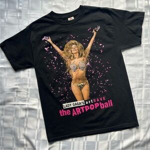 Alstyle Lady Gaga ArtRave 2014 Black Graphic Concert T-Shirt